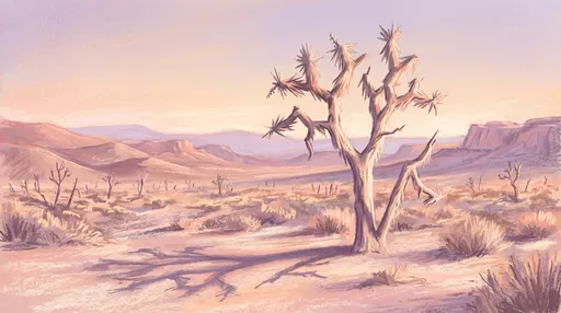 Pastel Illustration of Desert Joshua Tree