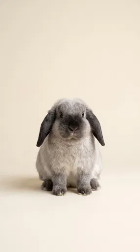 Gray Lop Rabbit Studio Portrait