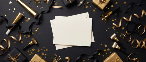 Black and Gold Party Card Mockup