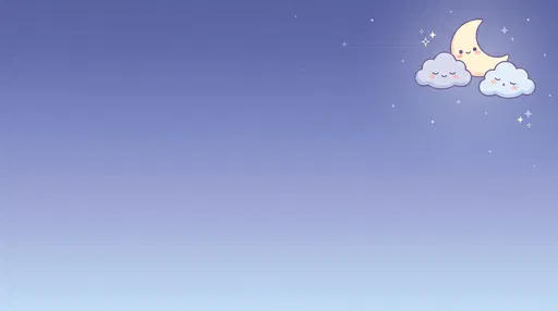 Kawaii Moon and Clouds Wallpaper