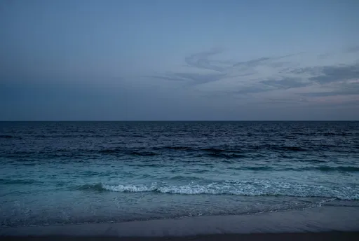 Minimalist Blue Hour Ocean Horizon