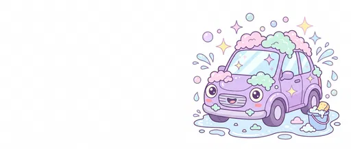 Cute Pastel Lavender Car Wash Clipart