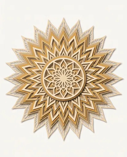 Layered Paper Cutout Sun Mandala