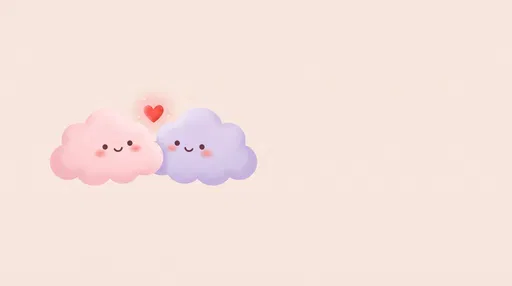 Cute Pastel Clouds with Glowing Heart
