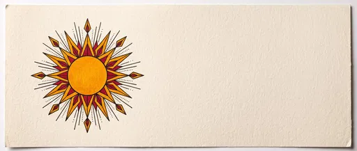 Geometric Sun Tattoo Design on Paper
