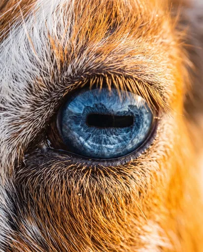 Macro Close-Up of Blue Goat Eye