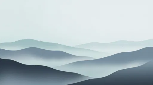 Minimalist Blue Layered Mountain Landscape Background
