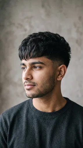 Young Man With Textured Fringe Haircut