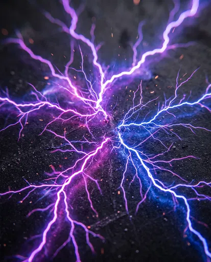 Vibrant Purple and Blue Electrical Discharge