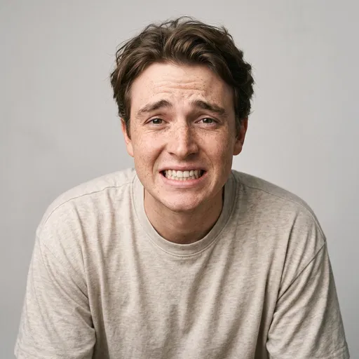 Young Man With Awkward Grimace