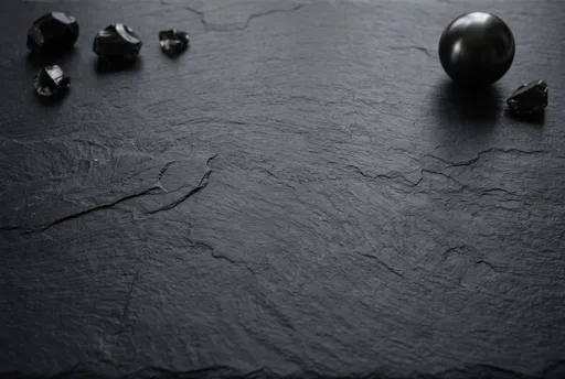 Black Slate Surface With Obsidian Accents