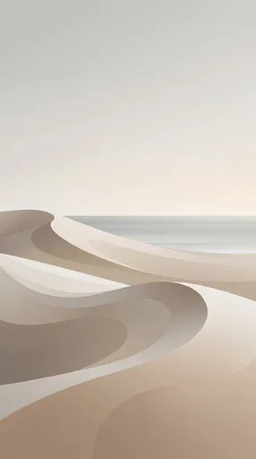Minimalist Coastal Sand Dunes Illustration