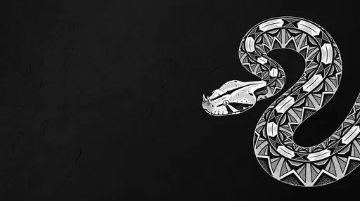 Monochrome Geometric Gaboon Viper Illustration