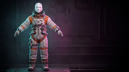 Humanoid Android in Flight Suit