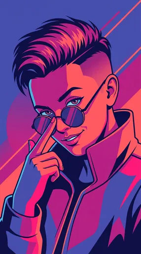 Stylish Person Lowering Round Sunglasses Illustration