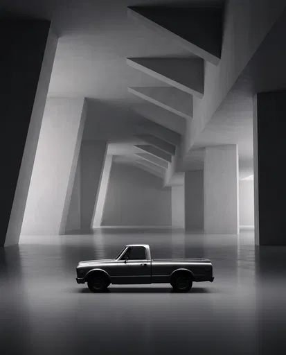 Silver Vintage Pickup in Geometric Hall