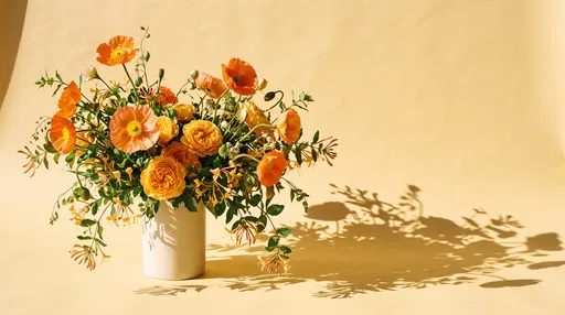 Orange Poppy and Yellow Rose Bouquet