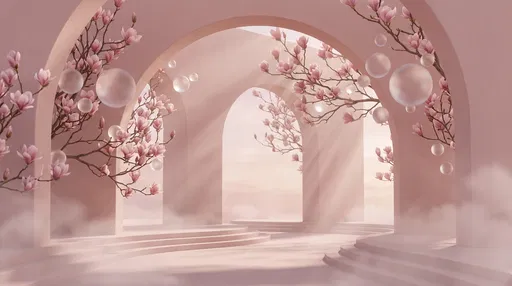 Dreamy Pink Arches With Magnolia Branches