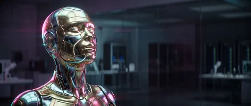 Metallic Gold and Chrome Android Portrait