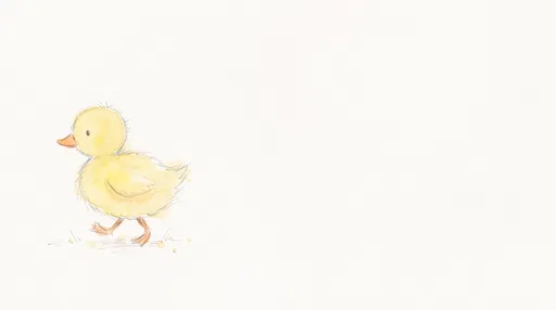 Watercolor Sketch of Cute Yellow Duckling