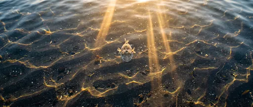 Spotted Blowfish Over Dark Volcanic Sand