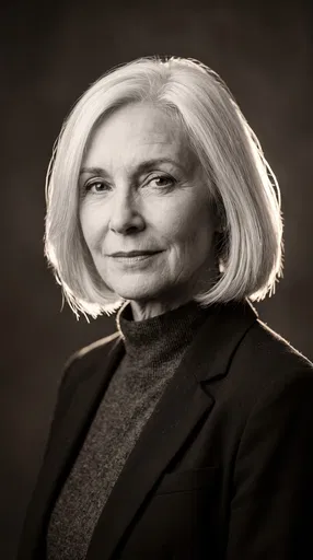 Monochrome Portrait of Confident Senior Woman