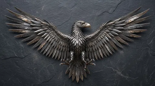 Metallic Bronze Eagle on Dark Slate