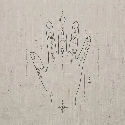 Minimal Line Art Hand Finger Tattoos
