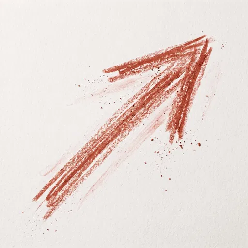 Hand-Sketched Red Chalk Arrow on Paper
