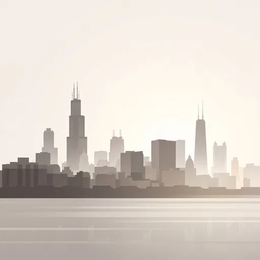 Minimalist Neutral Chicago Skyline Illustration