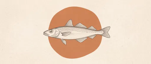 Minimalist Whiting Fish Line Art Illustration