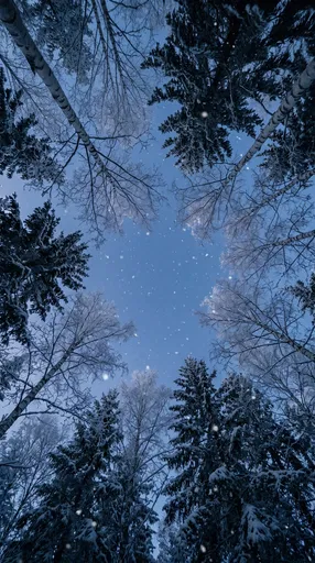 Winter Forest Canopy Looking Up