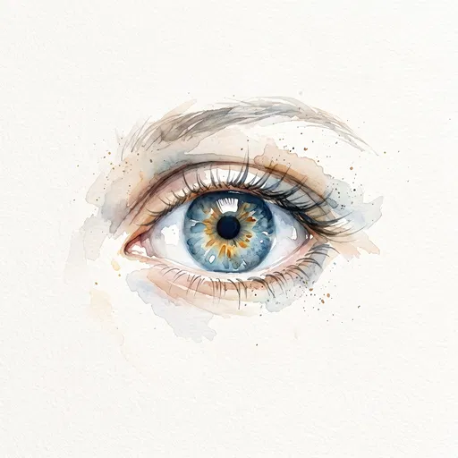 Watercolor Blue and Hazel Eye Illustration