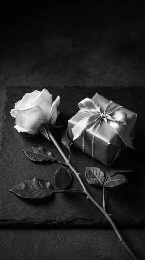 Monochrome Rose and Silk Gift Box
