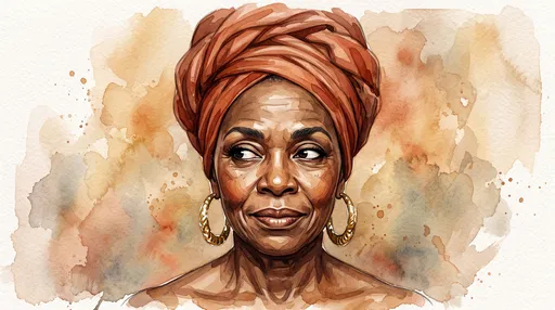 Watercolor Portrait of Woman Giving Side Eye