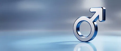 Metallic Blue and Silver Male Symbol