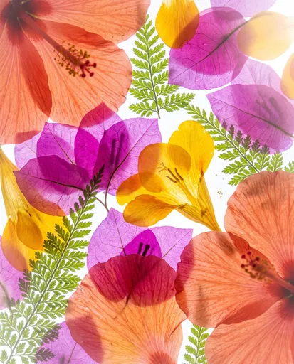 Backlit Tropical Flowers on Lightbox