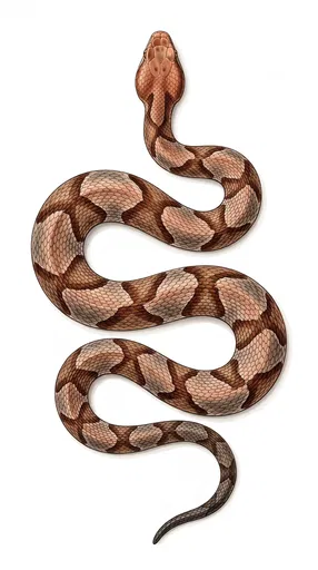 Top-Down Eastern Copperhead Snake Illustration