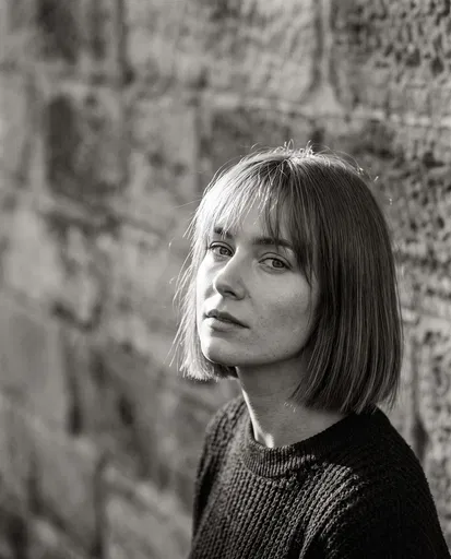 Monochrome Portrait of Woman with Bob