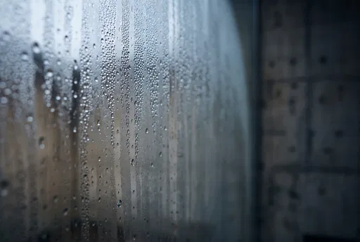Condensation Droplets on Cold Glass Window