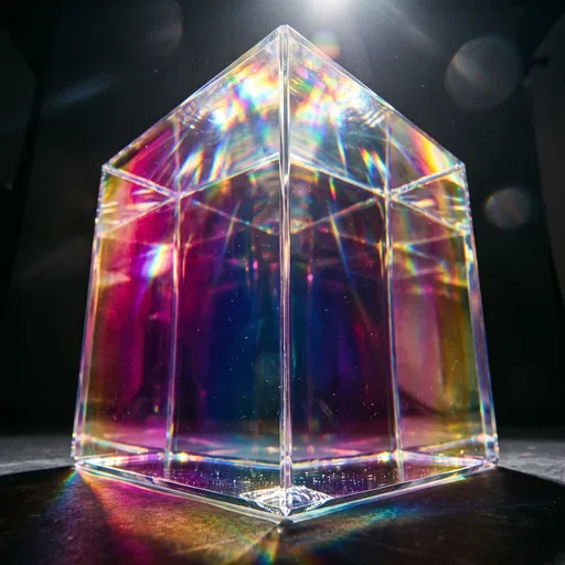 Iridescent Dichroic Glass Cube Prism