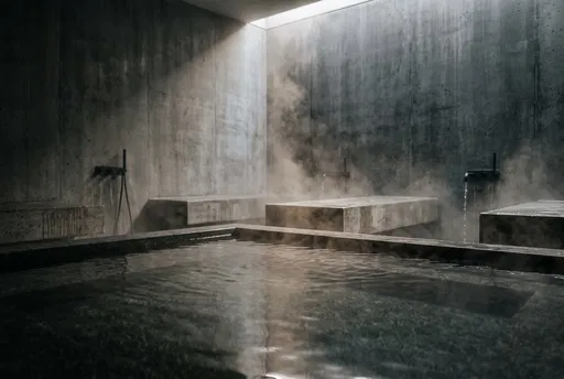 Brutalist Concrete Hammam Steam Room
