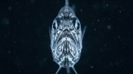 Deep Sea Silver Hatchetfish Head-On Macro