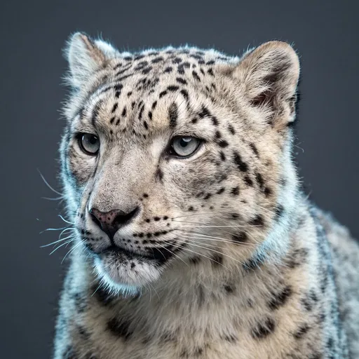 Studio Portrait of a Snow Leopard