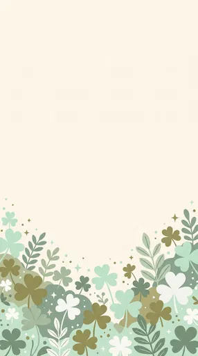 Pastel Green Shamrock Border Background