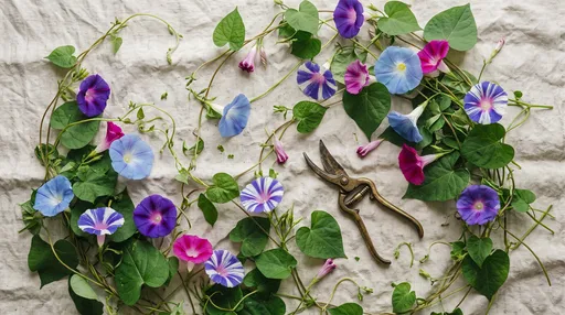 Morning Glory Vines and Vintage Shears