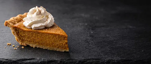 Pumpkin Pie Slice on Black Slate