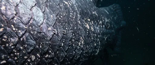 Macro Close-Up of Coelacanth Scales