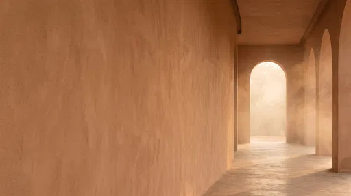 Warm Terracotta Corridor Presentation Background