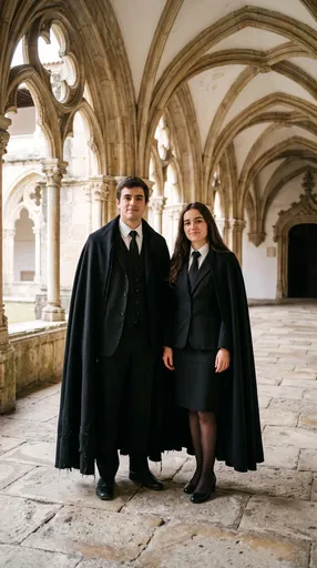 Portuguese University Students in Traditional Academic Attire